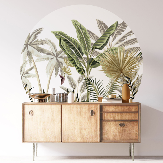 Adesivo Murale Cerchio / Rotondo - Foresta Tropicale