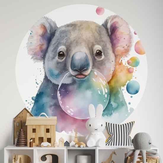 Adesivo Murale Cerchio / Rotondo per Bambini - Koala bolla