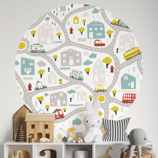 Adesivo Murale Cerchio / Rotondo per Bambini - Percorsi