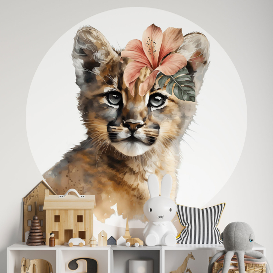 Adesivo Murale Cerchio / Rotondo per Bambini - Piccola Pantera