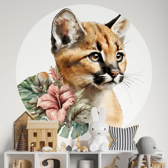 Adesivo Murale Cerchio / Rotondo per Bambini - Piccola Pantera
