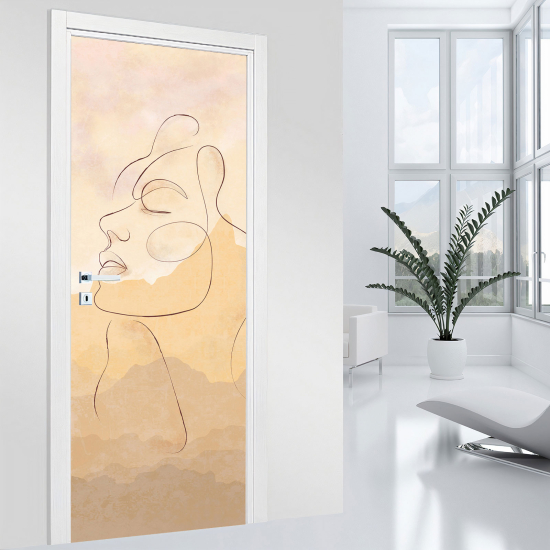 Adesivo per porta - Viso Astratto