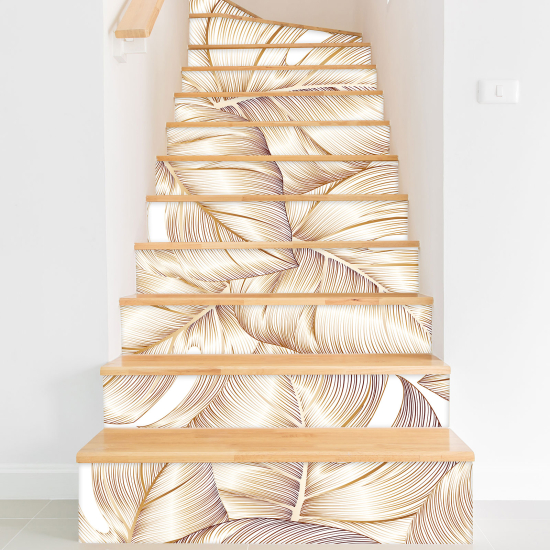 Adesivo Per Scale - Foglie tropicali