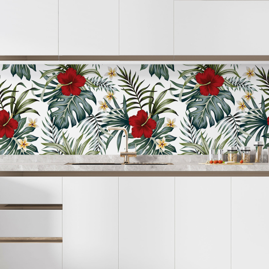 Alzatina adesiva per cucina - Fiori tropicali