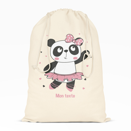Borsa con coulisse personalizzata - Ballerina panda