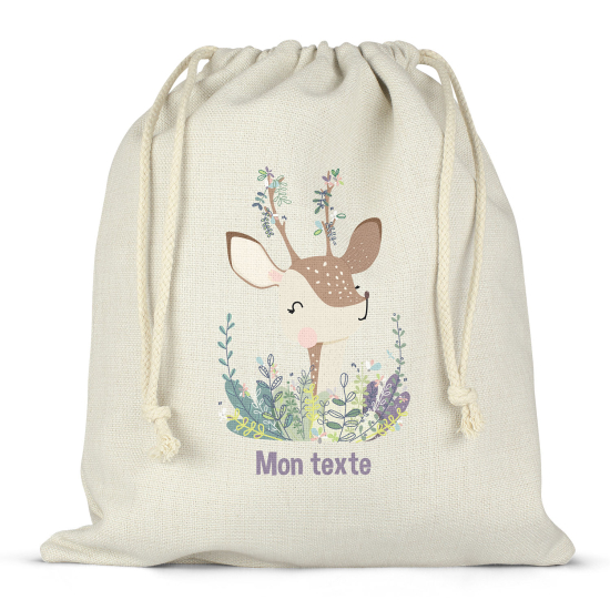 Borsa con coulisse personalizzata - Cerbiatto