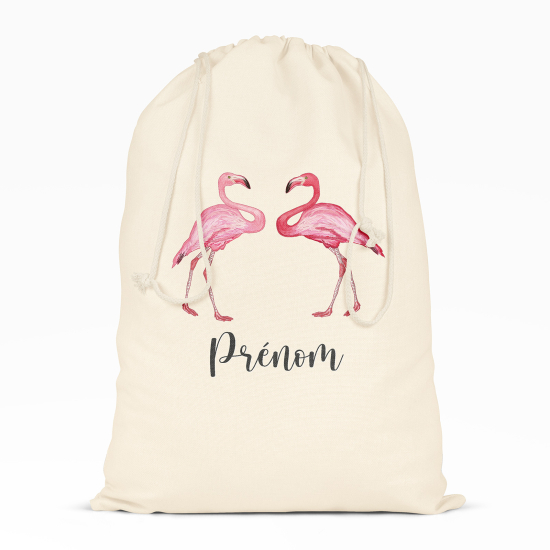 Borsa con coulisse personalizzata - Fenicotteri rosa