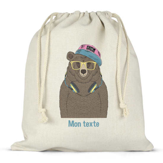 Borsa con coulisse personalizzata - Orso musica