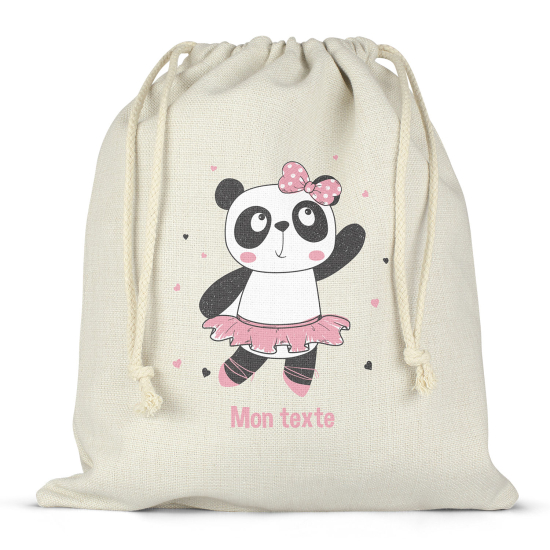 Borsa con coulisse personalizzata - Panda ballerina