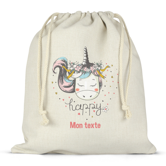 Borsa con coulisse personalizzata - Unicorno