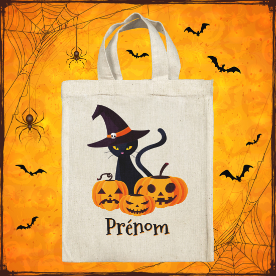 Borsa tote bag di Halloween personalizzata - Gatta Strega