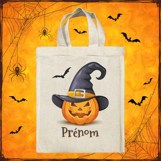 Borsa tote bag di Halloween personalizzata - Zucca stregata
