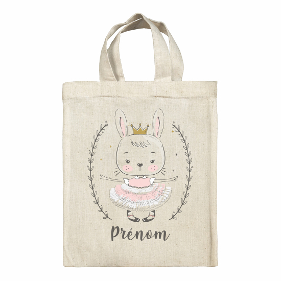 Borsa tote bag di pasqua personalizzata - Coniglietta ballerina