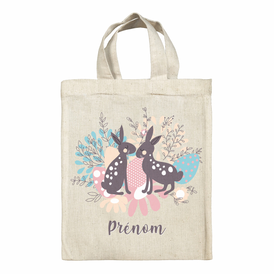 Borsa tote bag di pasqua personalizzata - Uova di conigli