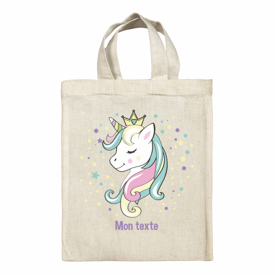 Borsa tote bag personalizzata - Principessa unicorno