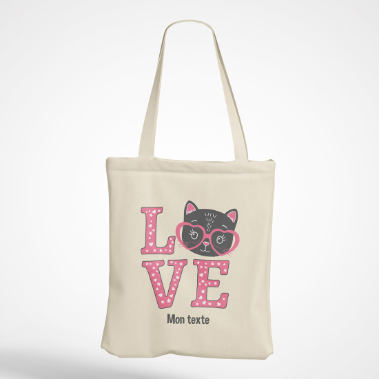 Borsa tote bag personalizzato - Amore per i gatti