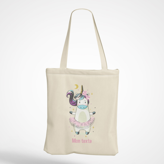 Borsa tote bag personalizzato - Ballerina unicorno
