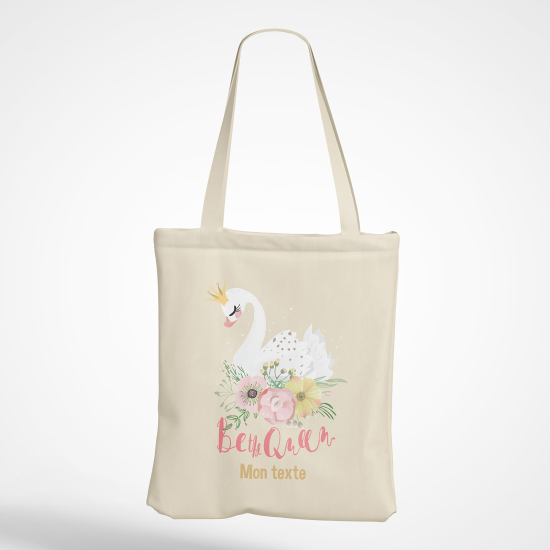 Borsa tote bag personalizzato - Cigno sia la regina