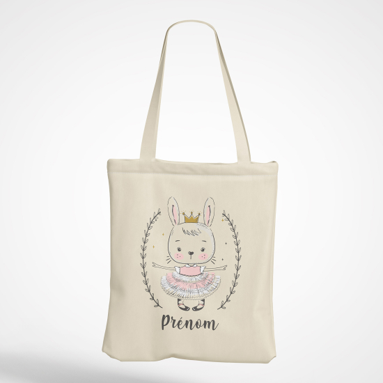 Borsa tote bag personalizzato - Coniglietto ballerina