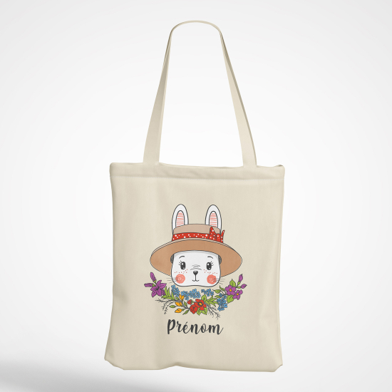 Borsa tote bag personalizzato - Coniglio cappello
