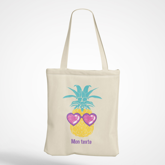 Borsa tote bag personalizzato - Cuori di ananas