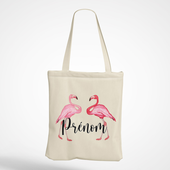 Borsa tote bag personalizzato - Fenicotteri rosa