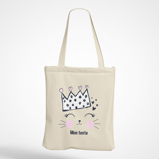 Borsa tote bag personalizzato - Gatto principessa