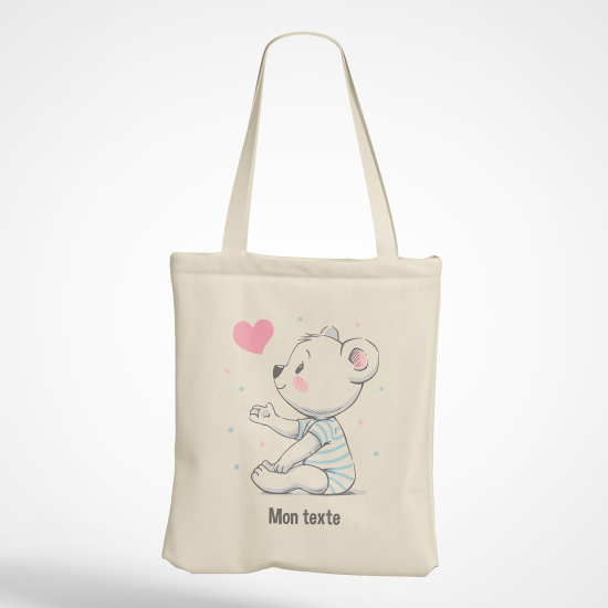 Borsa tote bag personalizzato - Orsetto cuore