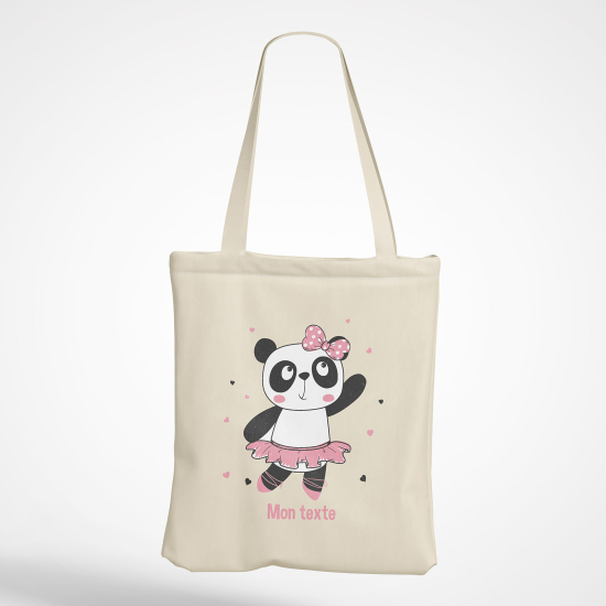 Borsa tote bag personalizzato - Panda ballerina
