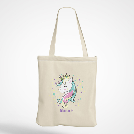 Borsa tote bag personalizzato - Principessa unicorno