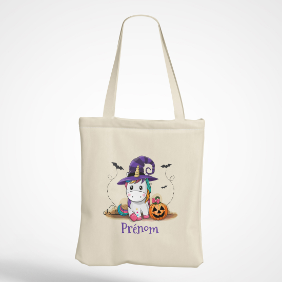 Borsa tote bag personalizzato - Unicorno strega