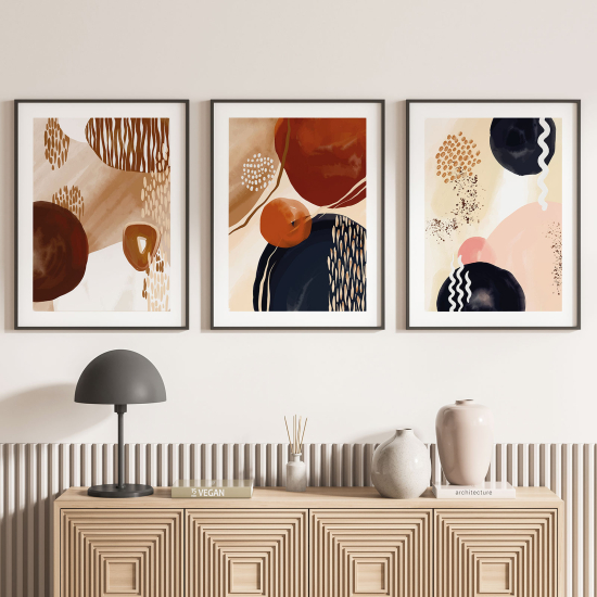 Confezione di 3 poster trittici - Astratto boho