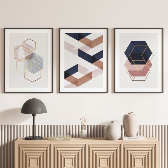 Confezione di 3 poster trittici - Forme Geometriche