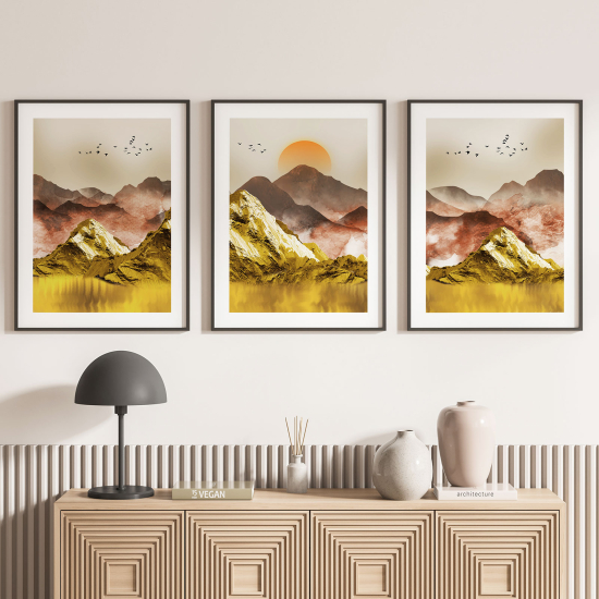 Confezione di 3 poster trittici - Paesaggi Boho