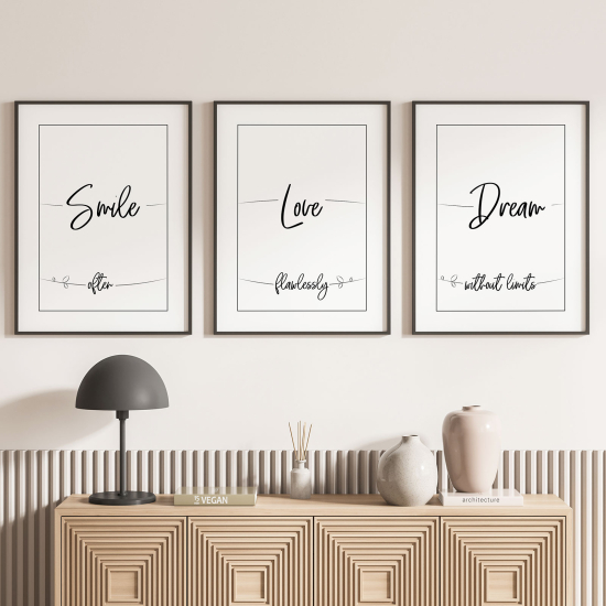 Confezione di 3 poster trittici - Sorriso Amore Sogno