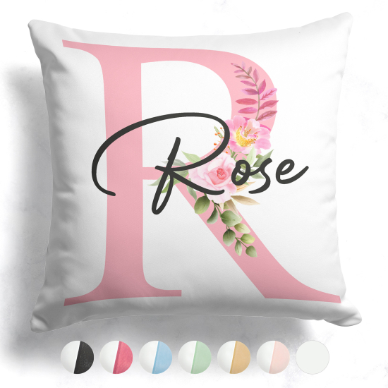 Cuscino monogram bicolore personalizzato - Lettera R