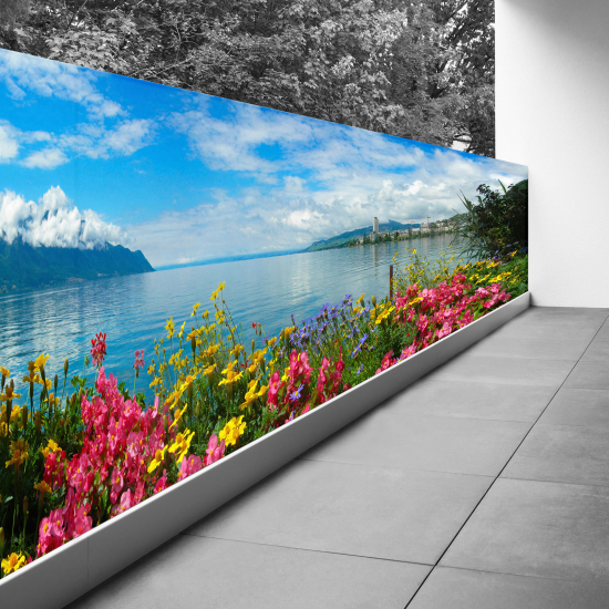 Frangivista per balcone - 100x325 cm - Vista lago