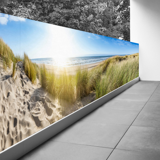 Frangivista per balcone - 110x385 cm - Spiaggia mare