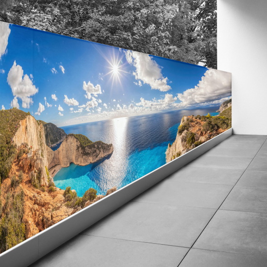 Frangivista per balcone - 130x358 cm - Vista mare
