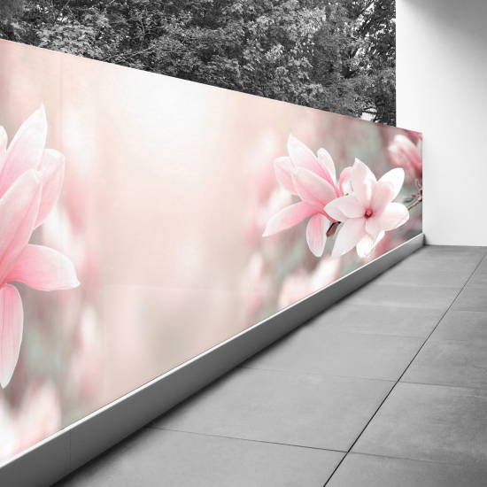 Frangivista per balcone - 130x487 cm - Fiori