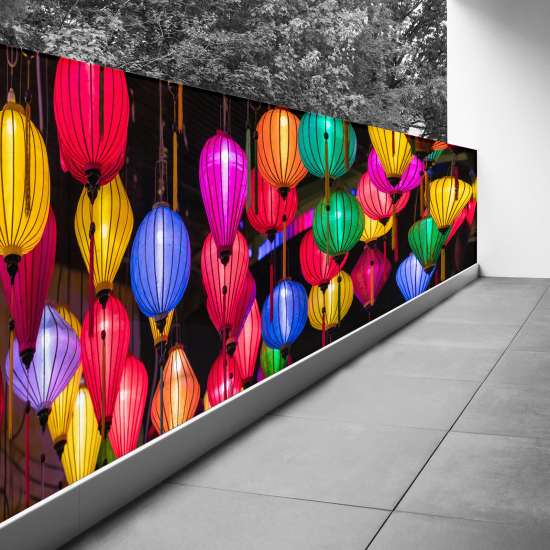 Frangivista per balcone - 130x487 cm - Lanterne in Vietnam