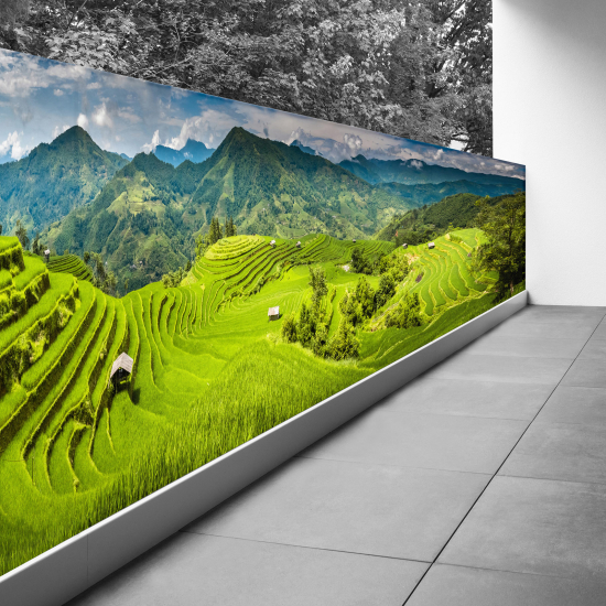 Frangivista per balcone - 130x487 cm - Terrazze di risaie di Mu Cang Chai