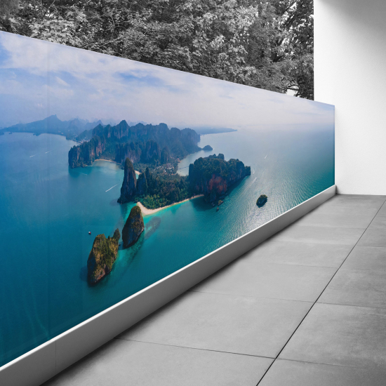 Frangivista per balcone - 130x487 cm - Vista mare