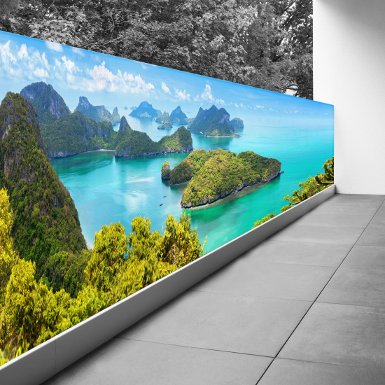 Frangivista per balcone - 130x520 cm - Isole paradisiache
