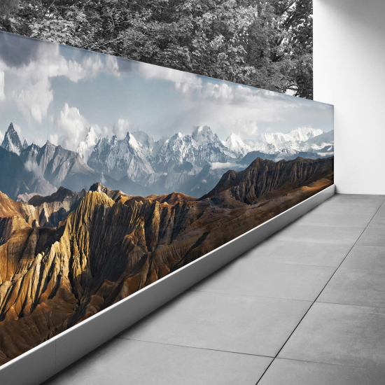 Frangivista per balcone - 90x292 cm - Paesaggio delle montagne del Nepal