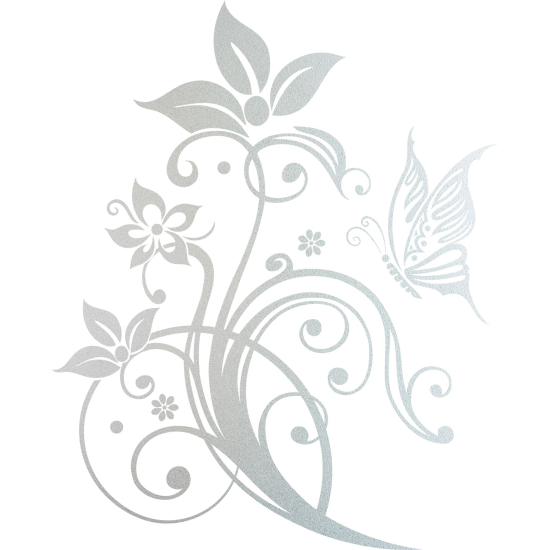 Pellicole Effetto sabbiato - Fiori Farfalla