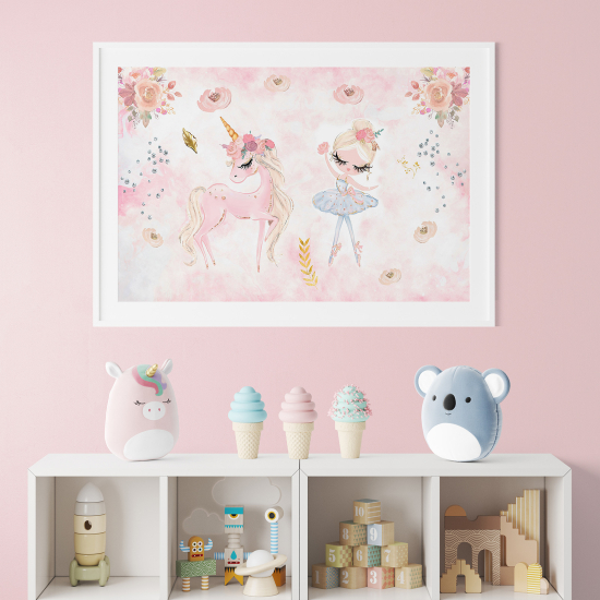 Poster per bambini - Danzatrice e unicorno