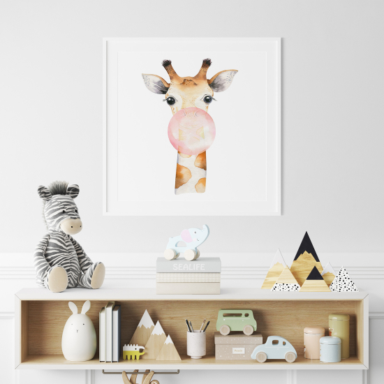 Poster per Bambini - Giraffa bolla