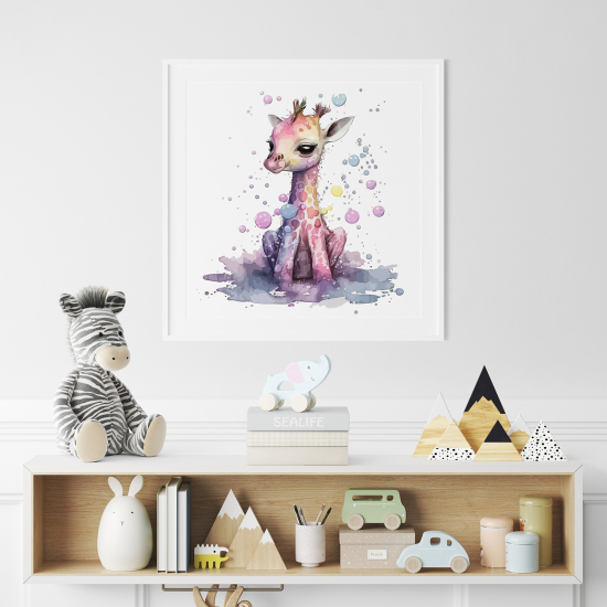Poster per Bambini - Giraffa colorata