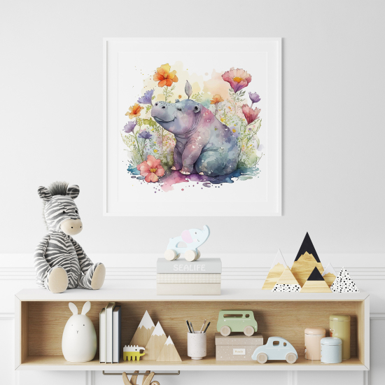 Poster per Bambini - Ippopotamo